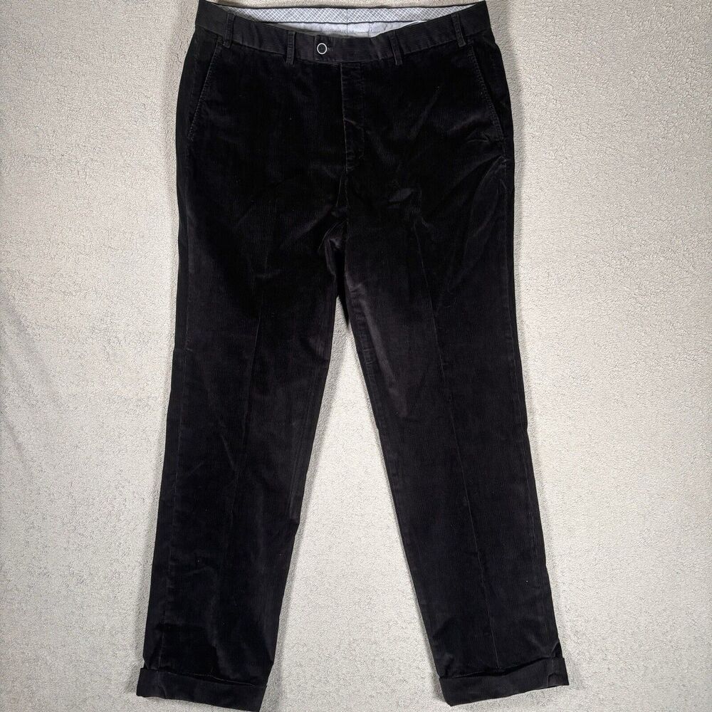 Hiltl Men’s Pants Ze200 Black Corduroy Pants Men’s Size 36x30 Chino Straight Leg
